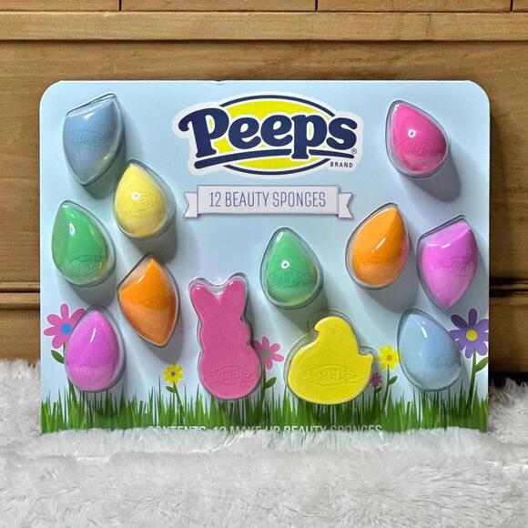 NIP Peeps 12-Piece Beauty Makeup Sponges Blenders Wet/Dry - Picture 1 of 7